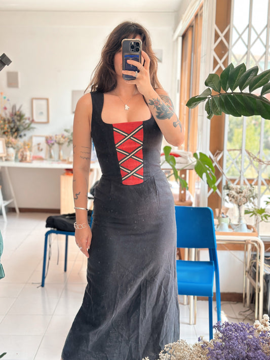 Vestido Vintage 100% linho (/M)