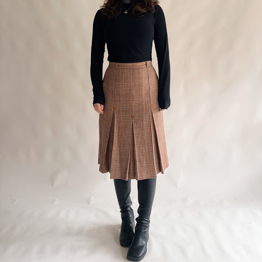 Saia Vintage de Lã com pregas (M)