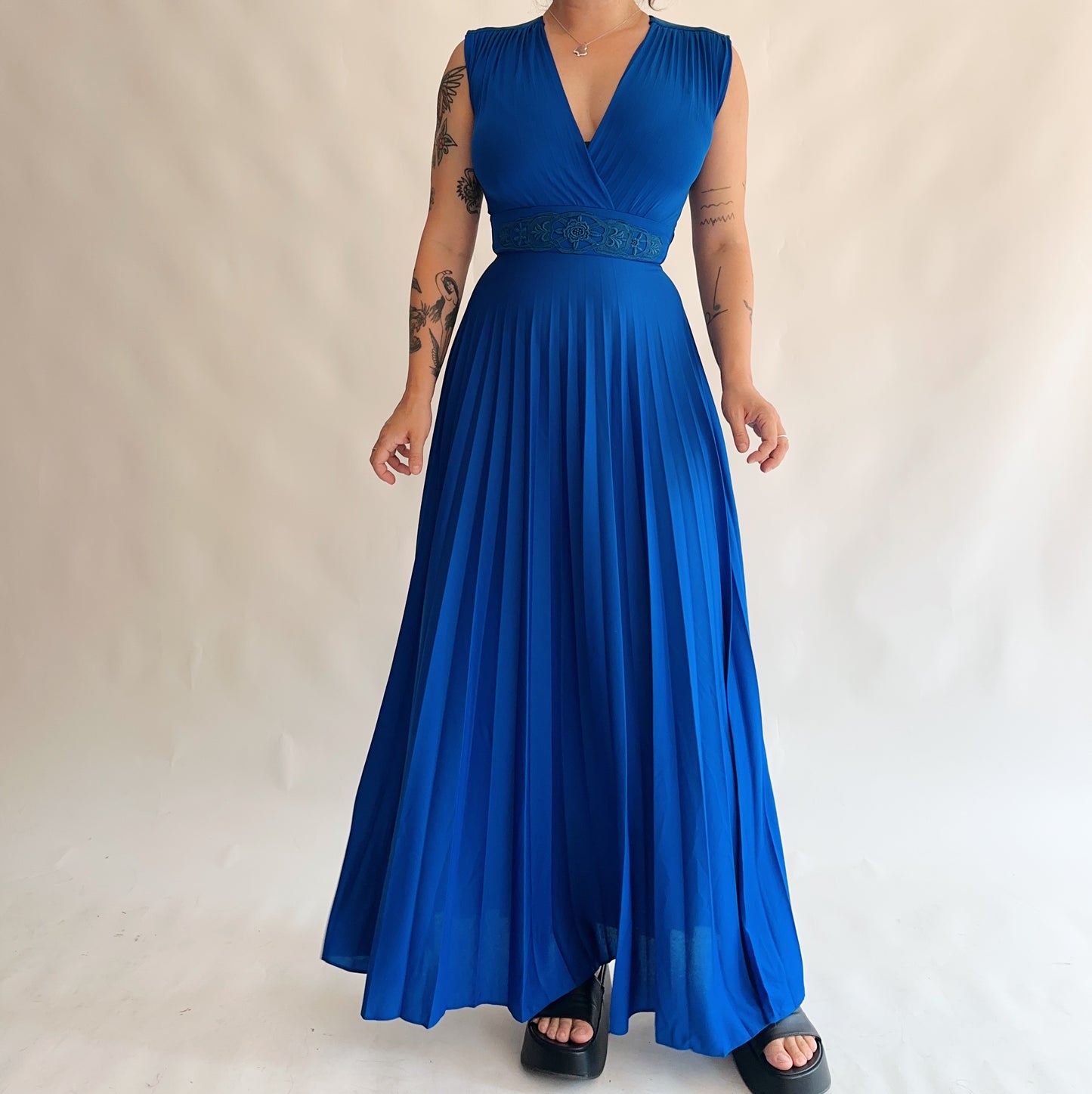 vestido maxi 70s made in USA (S)