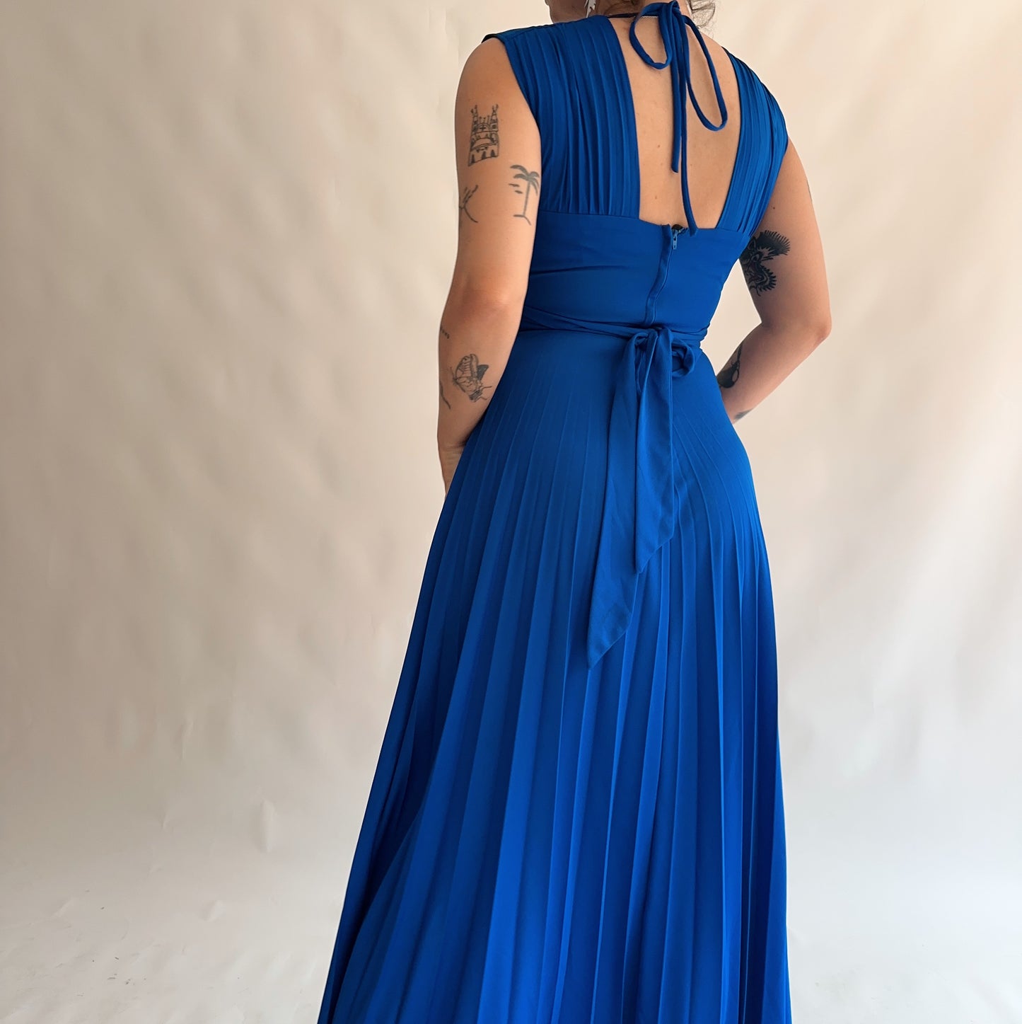 vestido maxi 70s made in USA (S)