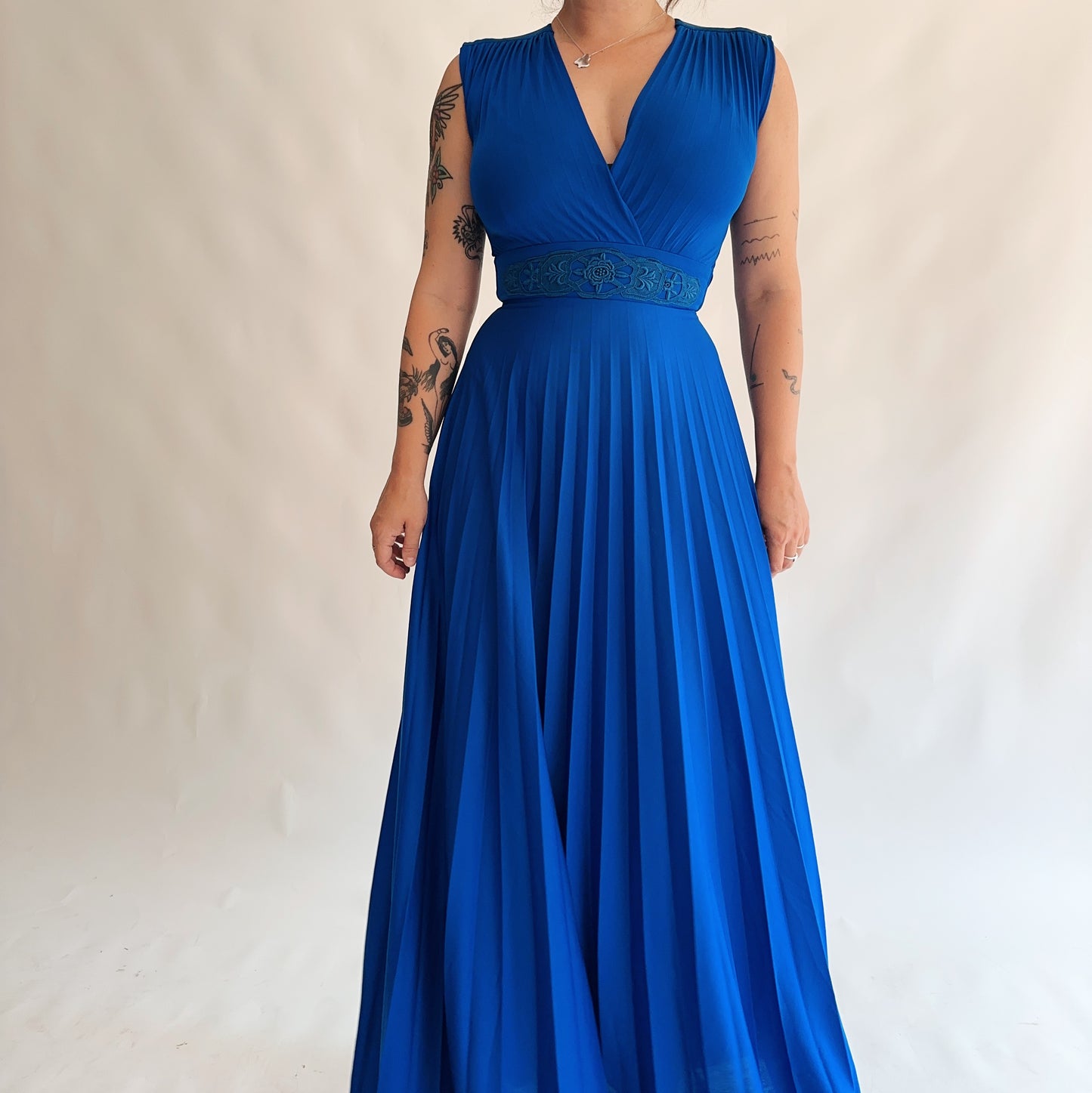 vestido maxi 70s made in USA (S)
