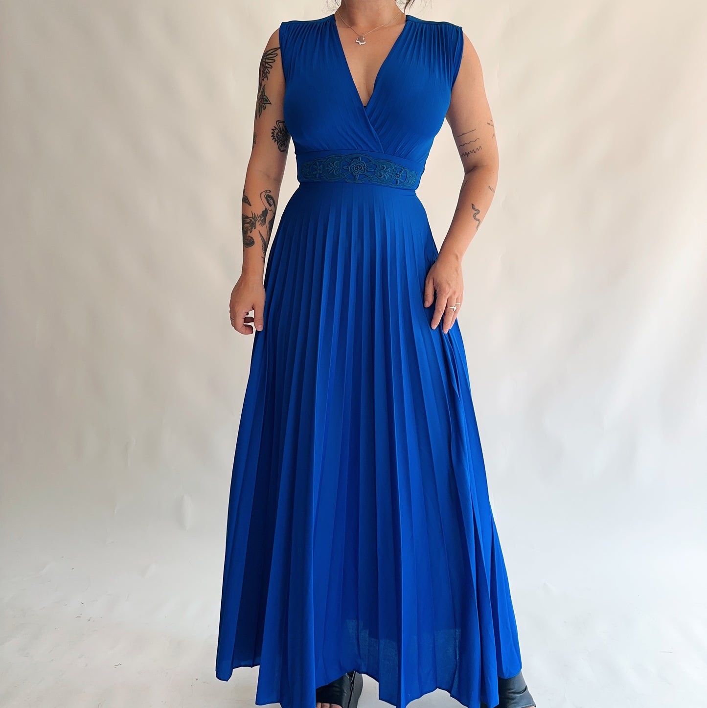 vestido maxi 70s made in USA (S)