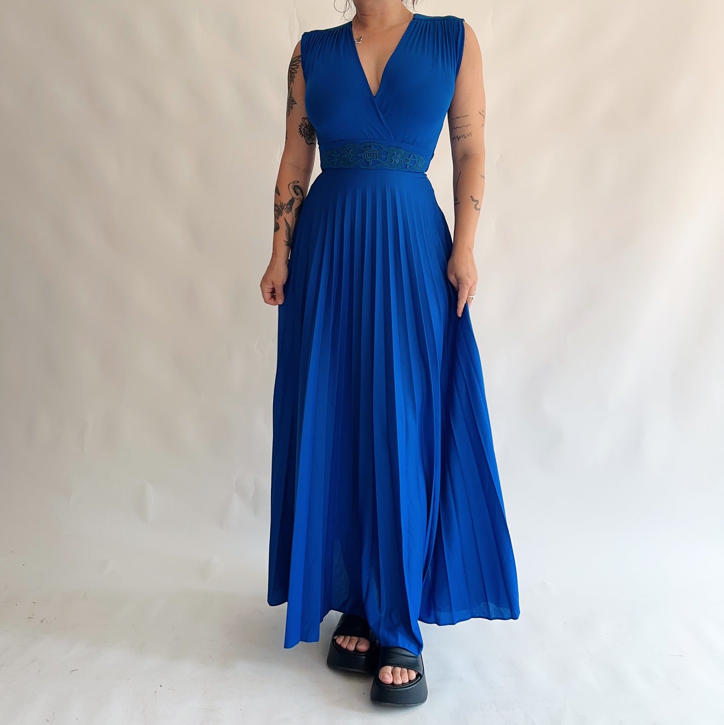 vestido maxi 70s made in USA (S)