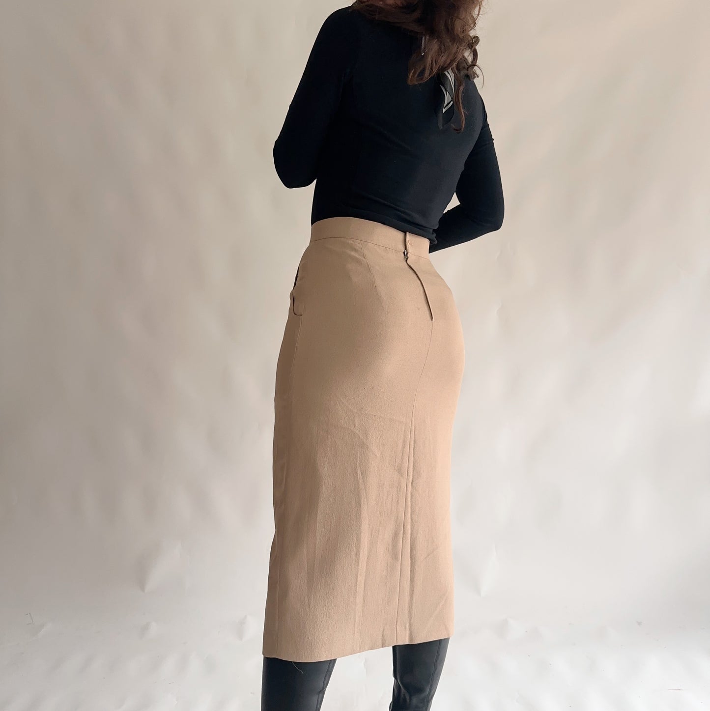 Saia Vintage midi com Bolsos(L)