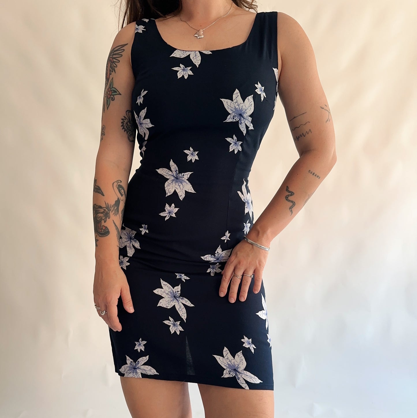 vestido vintage floral (M)