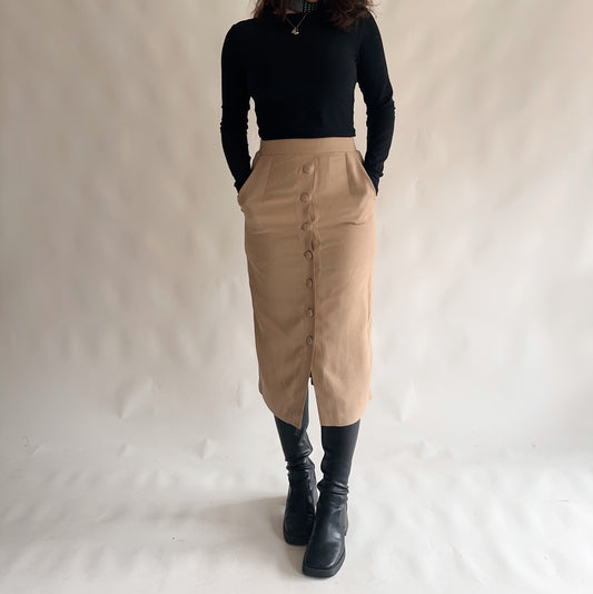 Saia Vintage midi com Bolsos(L)