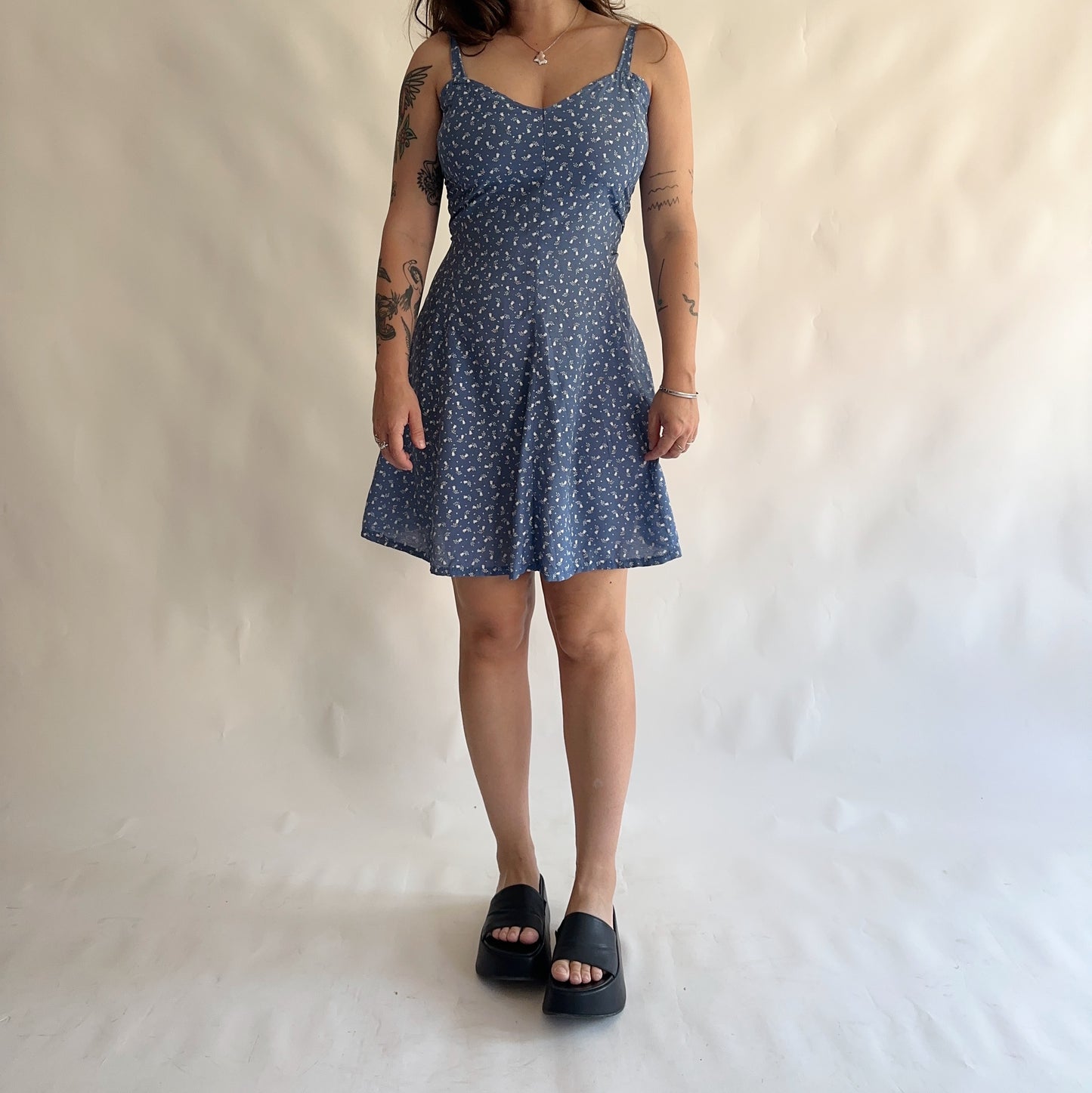 vestido vintage foral 90s (L)