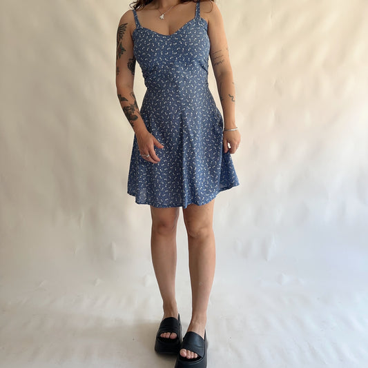 vestido vintage foral 90s (L)