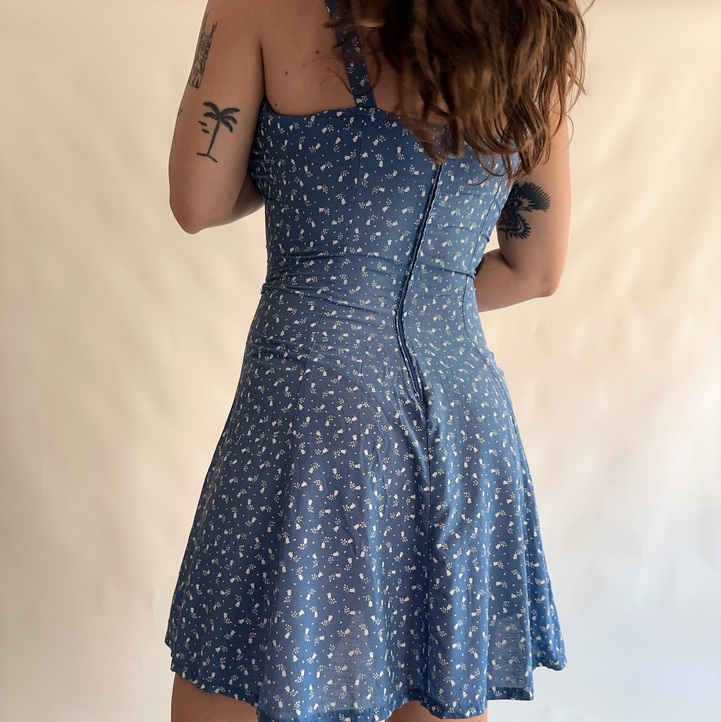 vestido vintage foral 90s (L)
