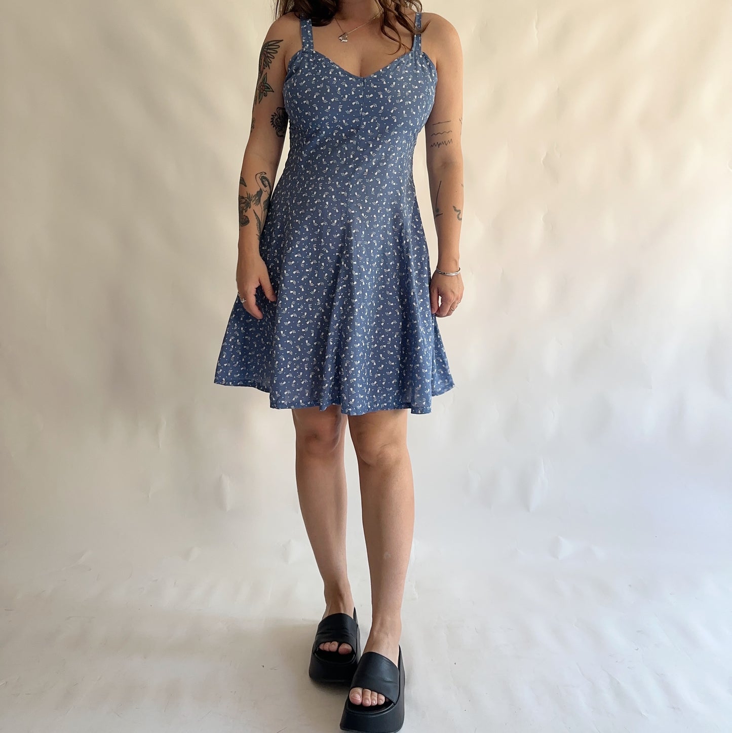 vestido vintage foral 90s (L)