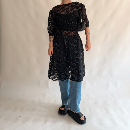 Vestido Vintage Rendado (L)