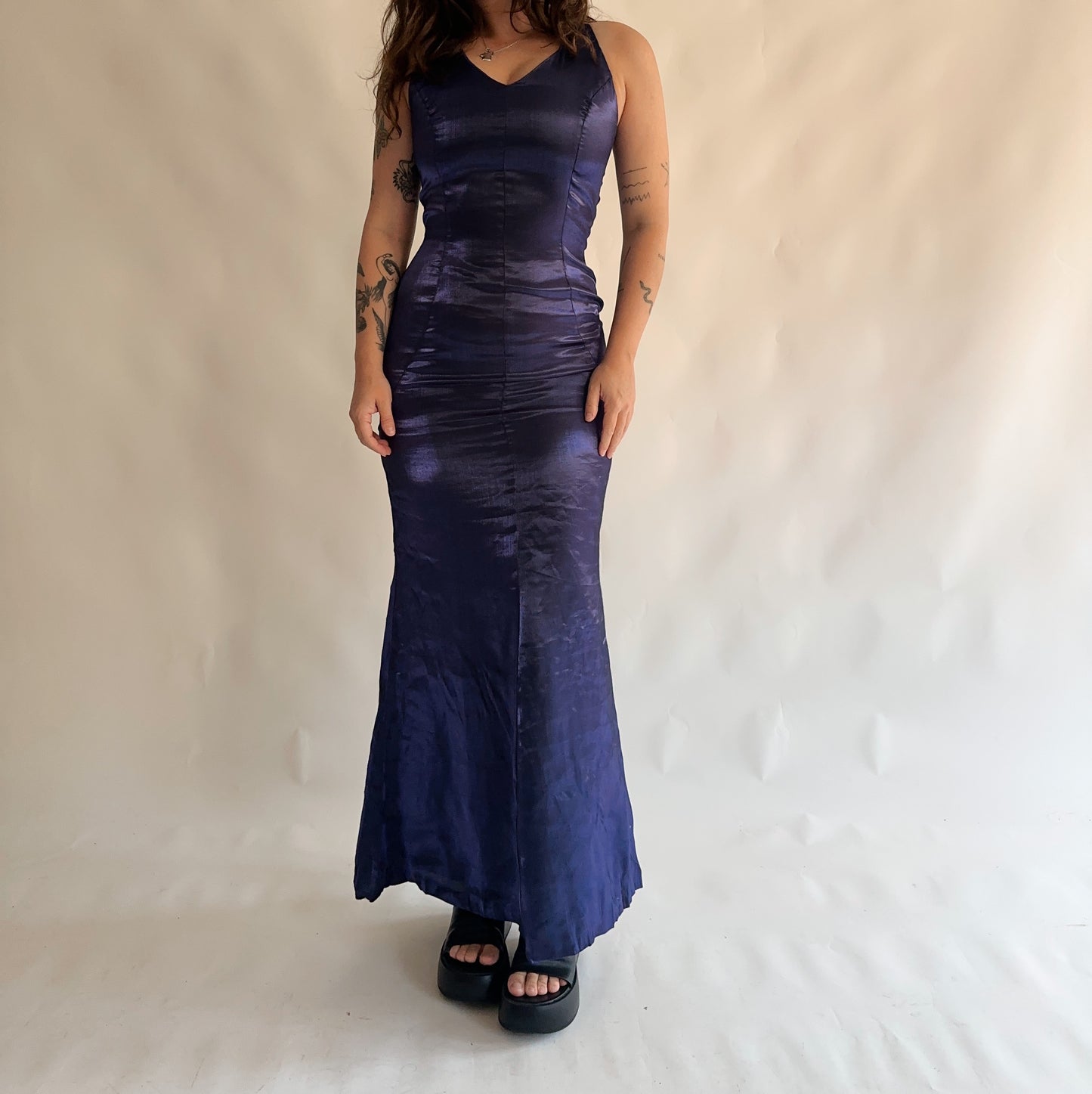 vestido vintage maxi de cerimônia (M)