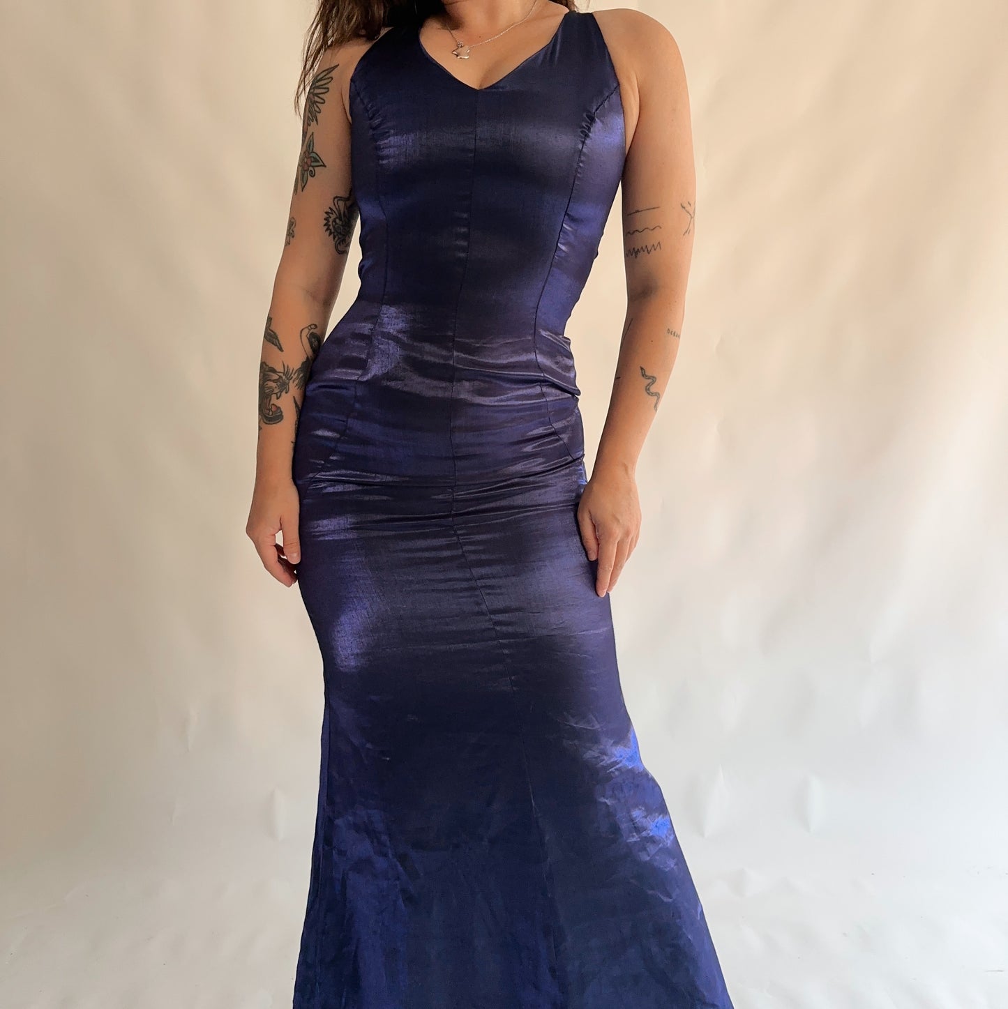 vestido vintage maxi de cerimônia (M)