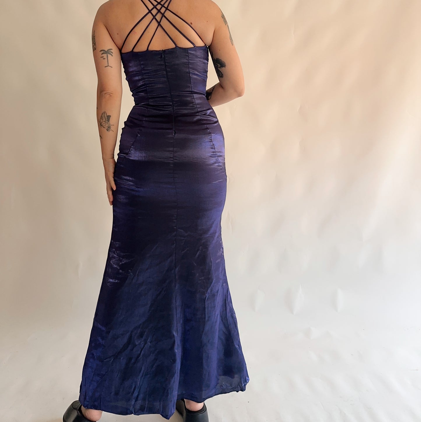 vestido vintage maxi de cerimônia (M)