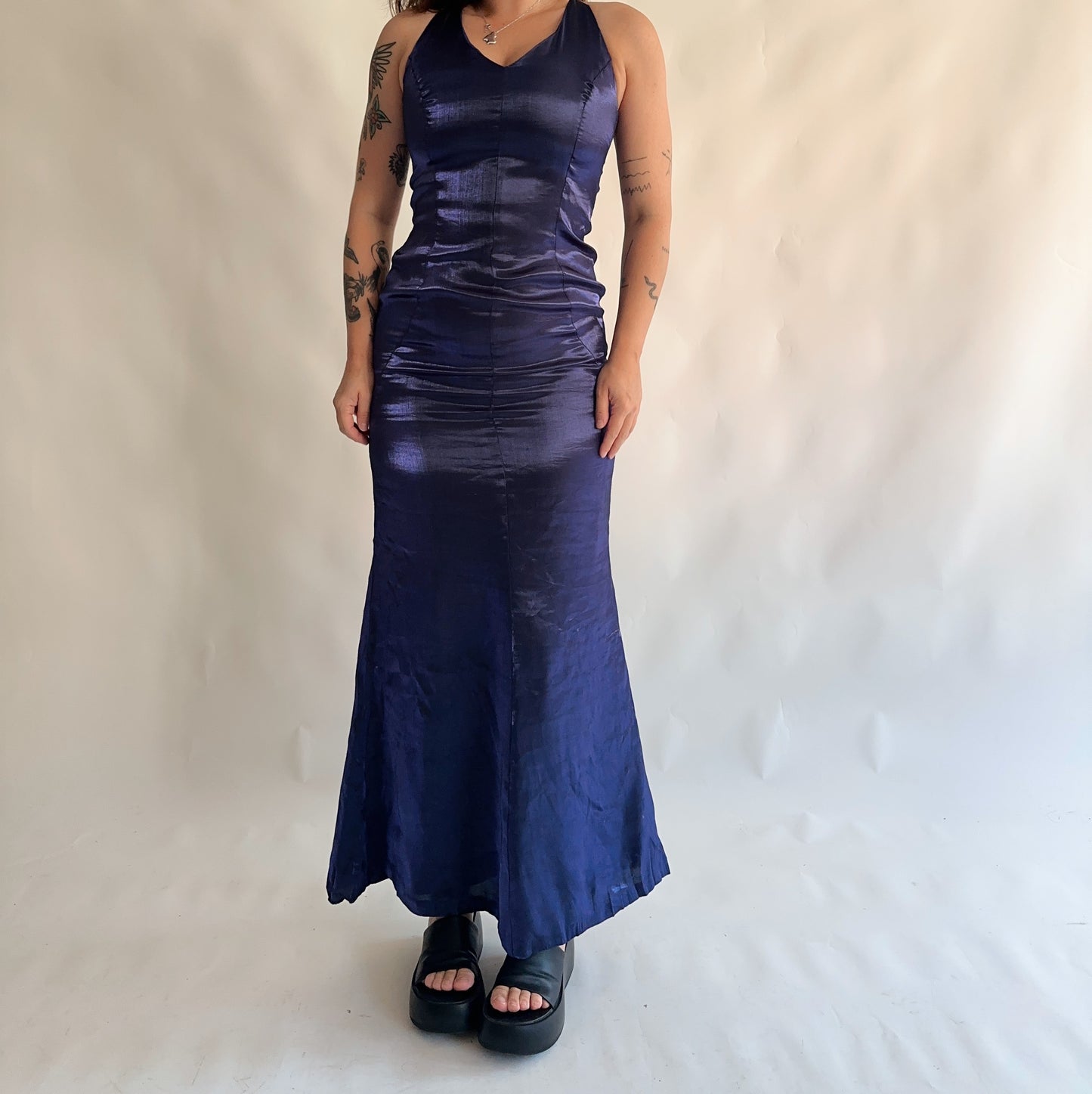 vestido vintage maxi de cerimônia (M)
