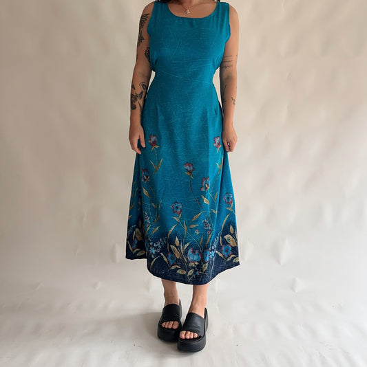 Vestido Vintage 80% seda dos anos 90s (XL)