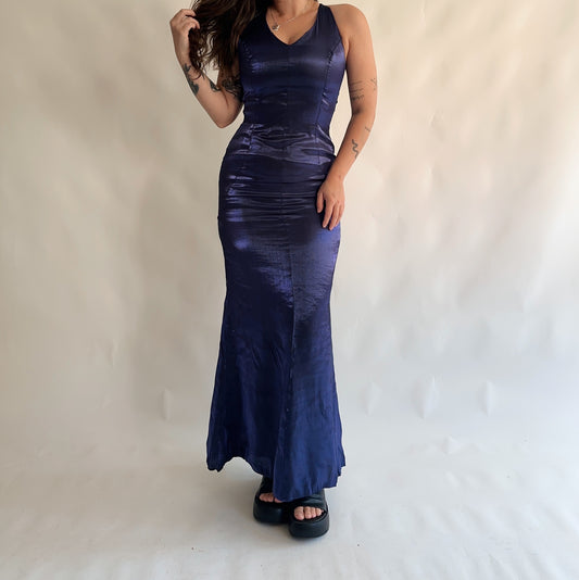 vestido vintage maxi de cerimônia (M)