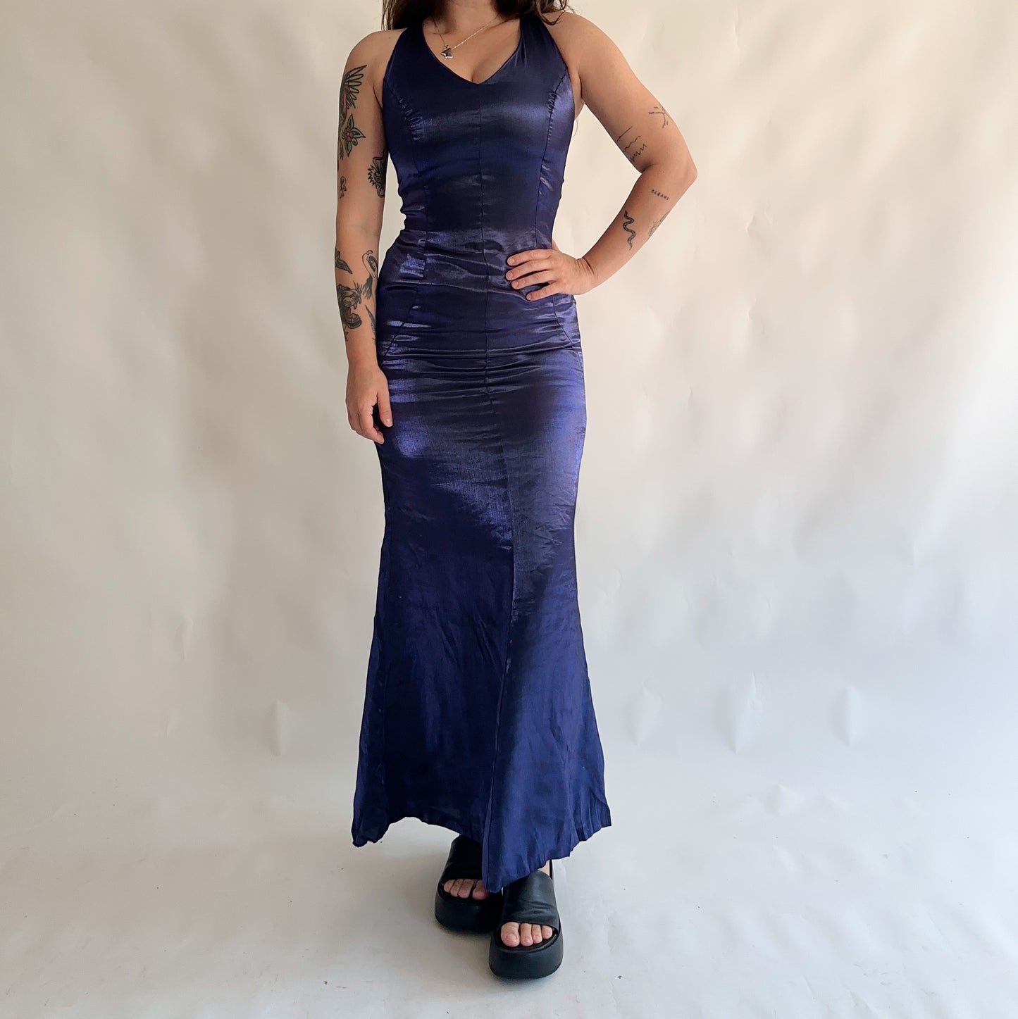 vestido vintage maxi de cerimônia (M)