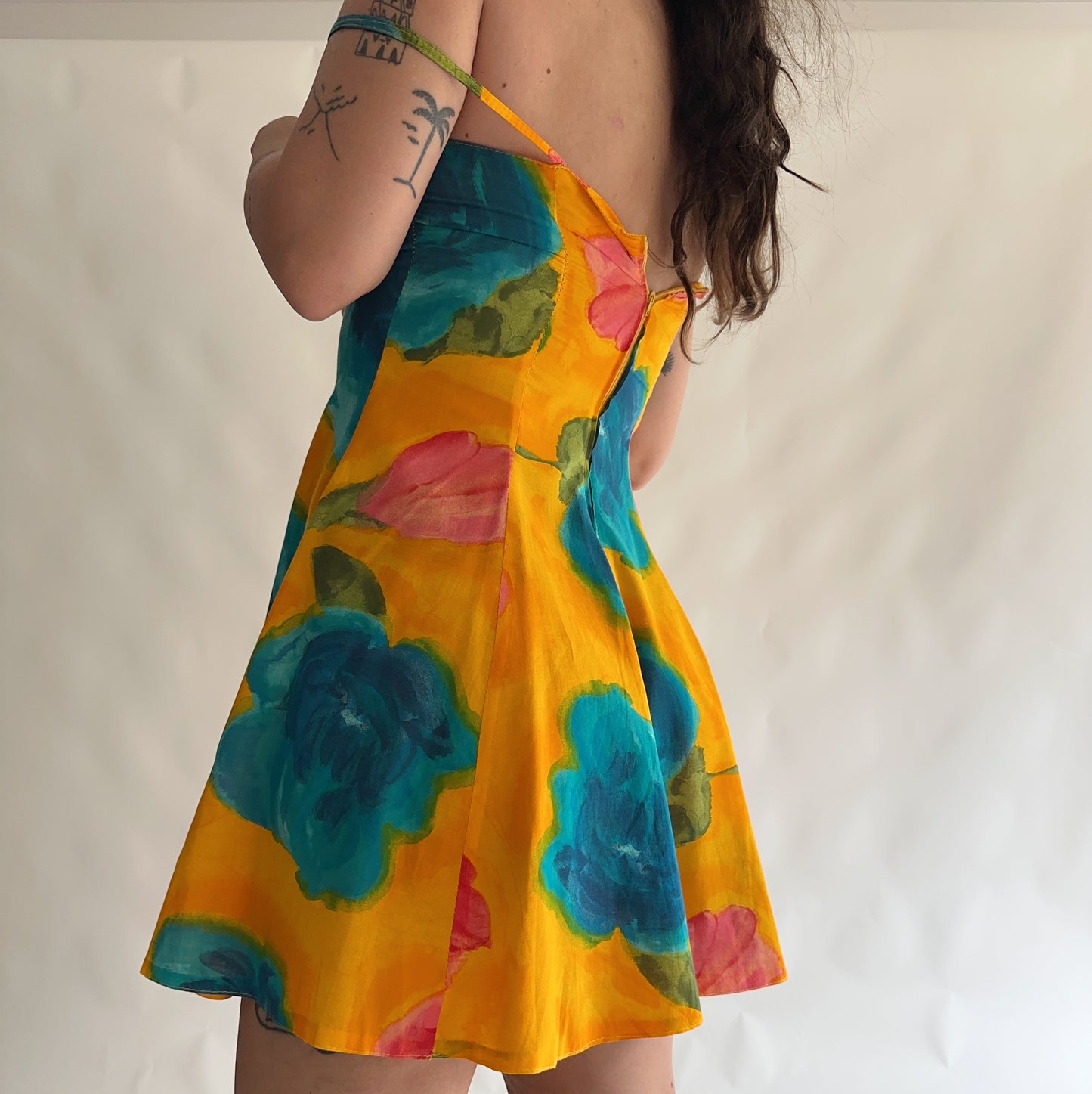 vestido vintage curto de verão (S)