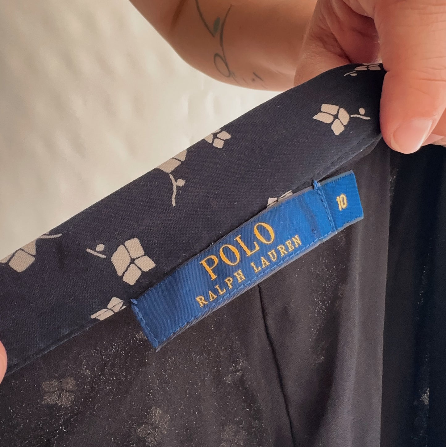 minissaia vintage polo ralph lauren 100% seda (M)
