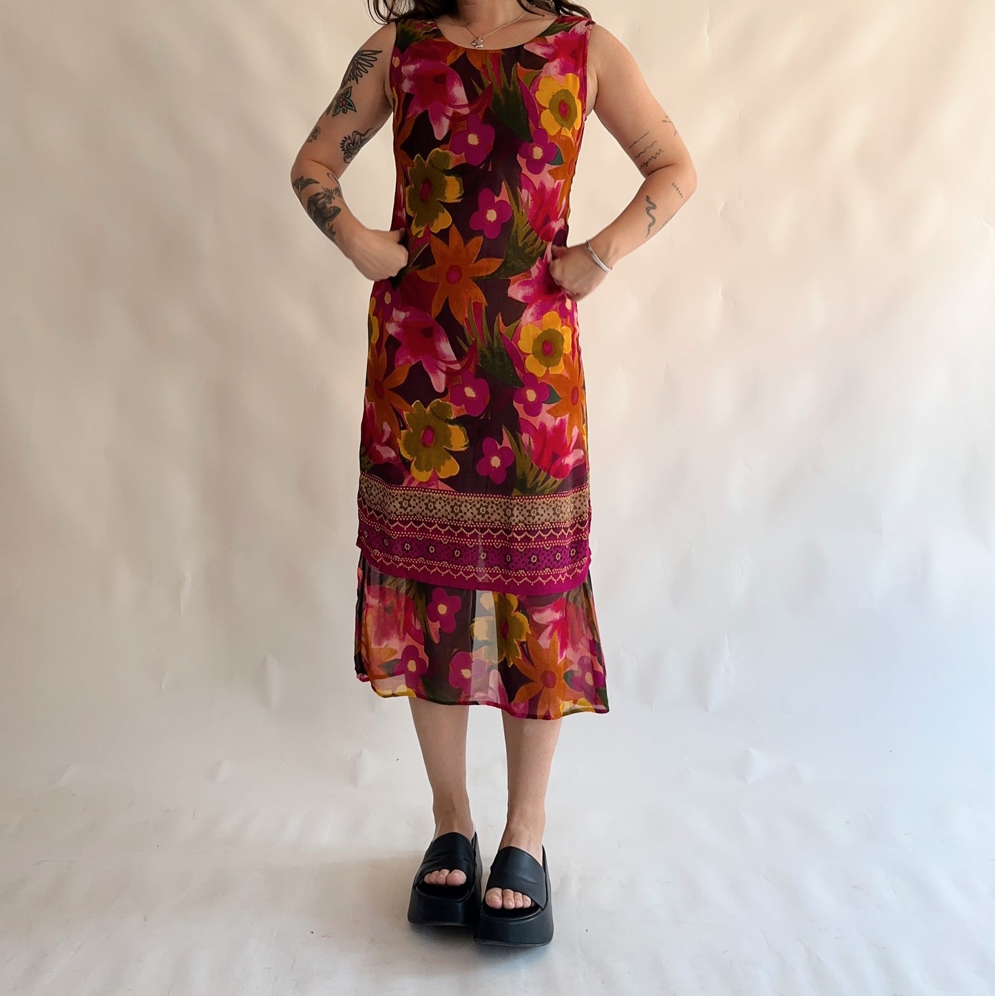 vestido vintage midi (S-M)