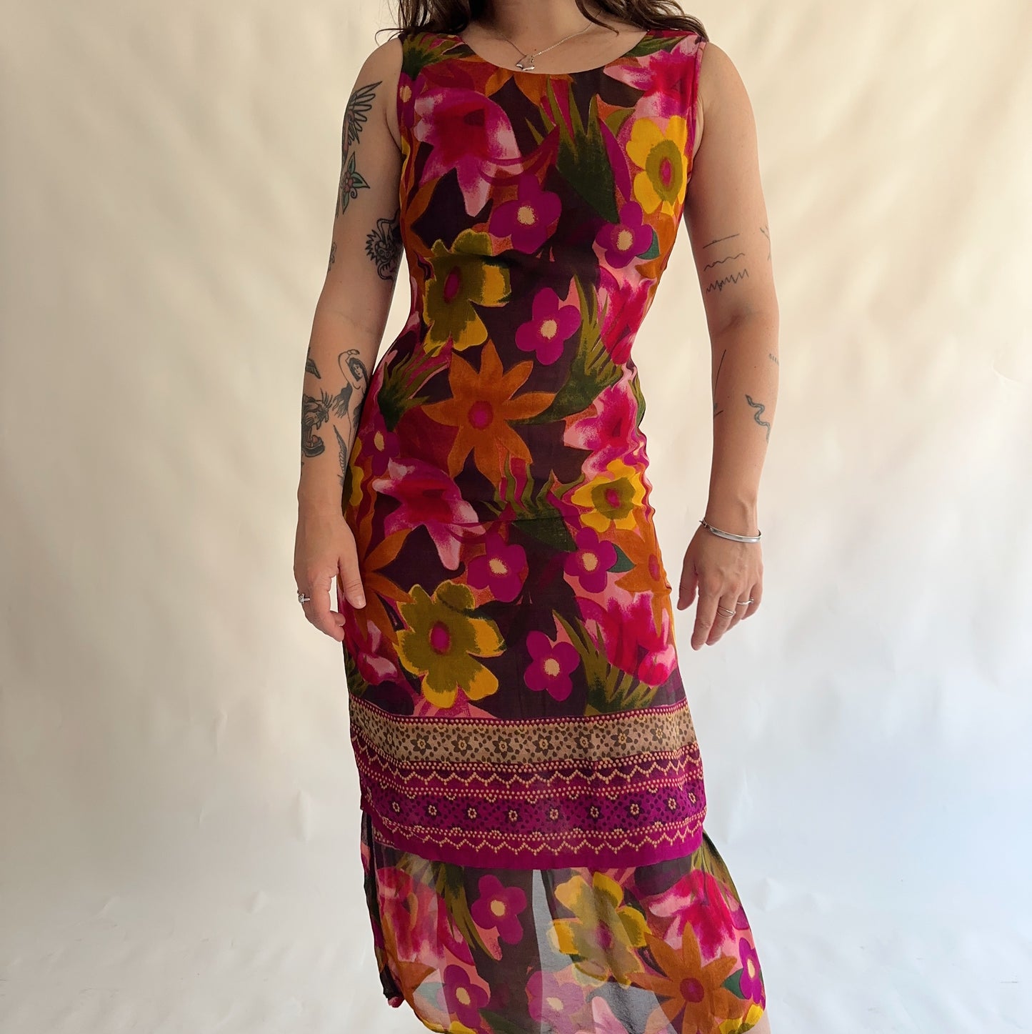 vestido vintage midi (S-M)