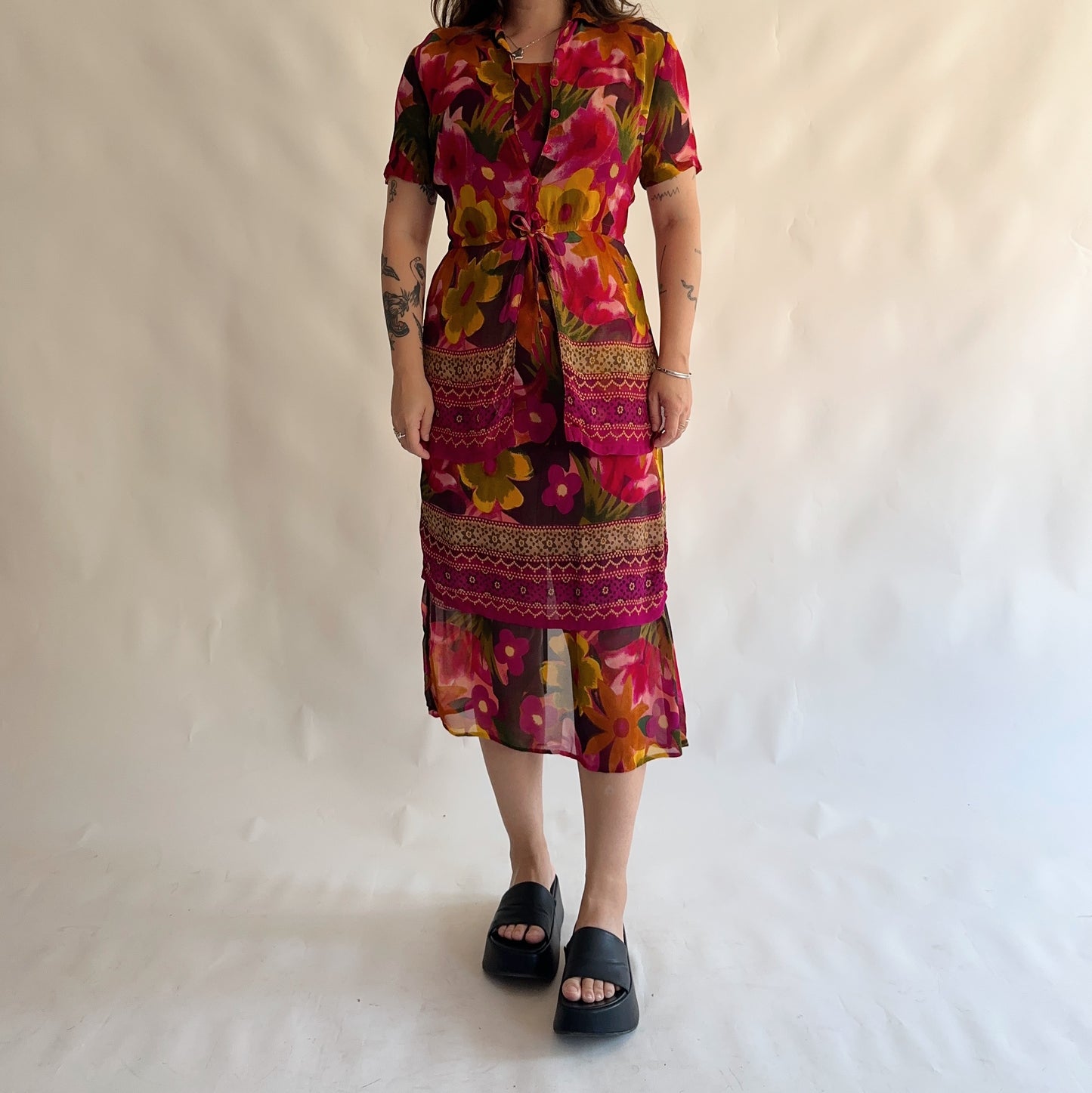 set vintage vestido + camisa (S-M)
