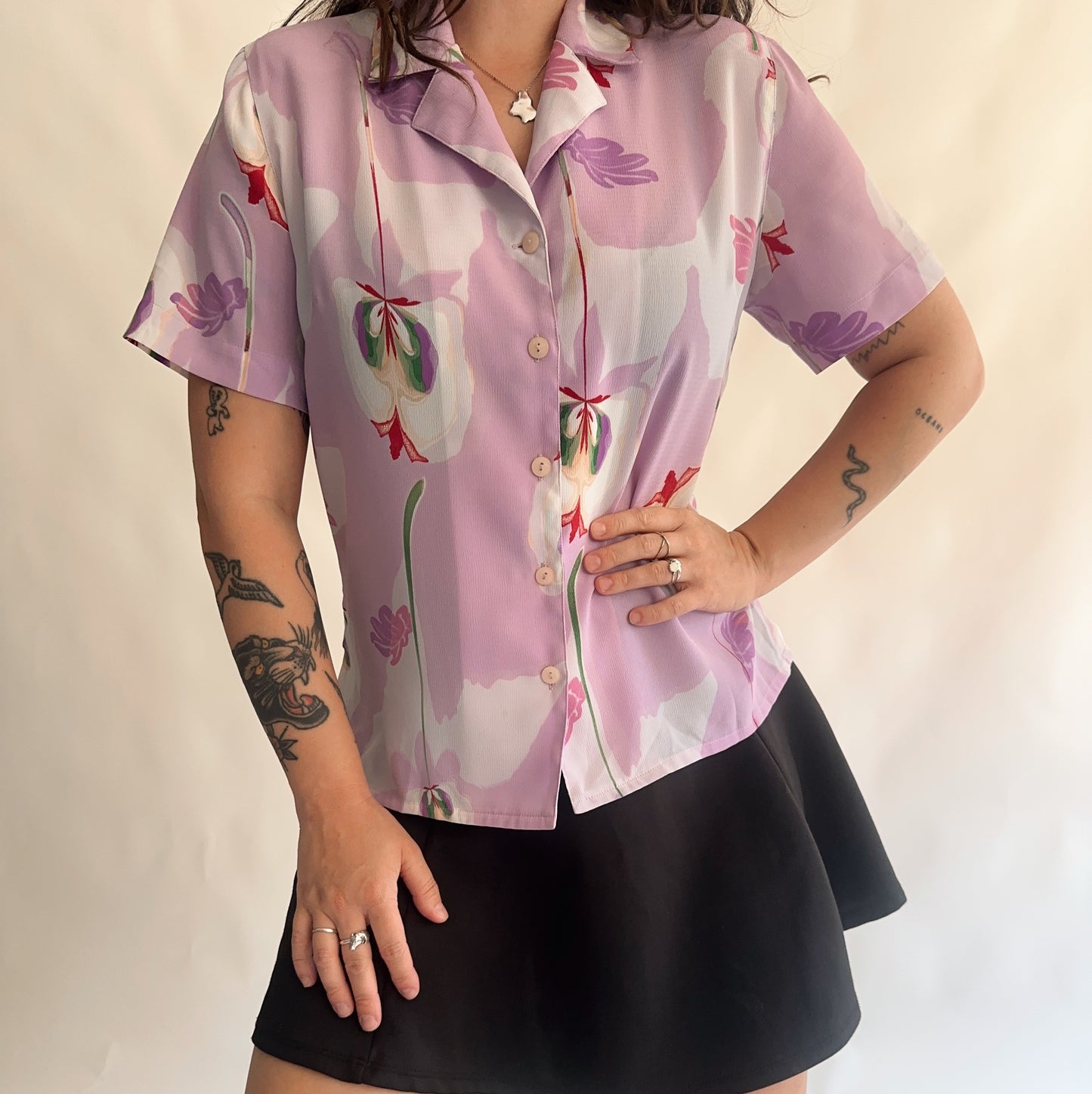 camisa vintage orquídeas (M-L)