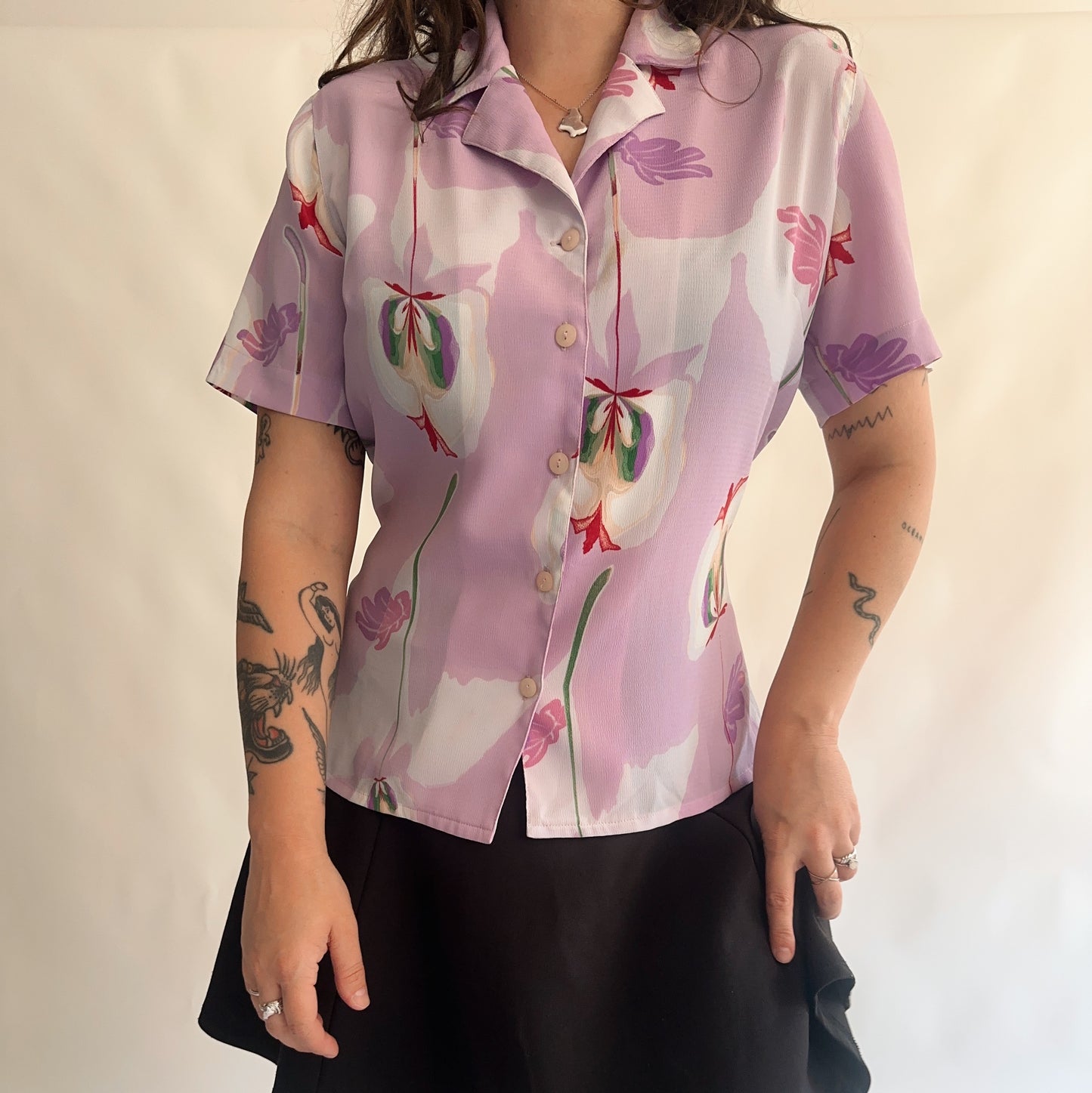 camisa vintage orquídeas (M-L)