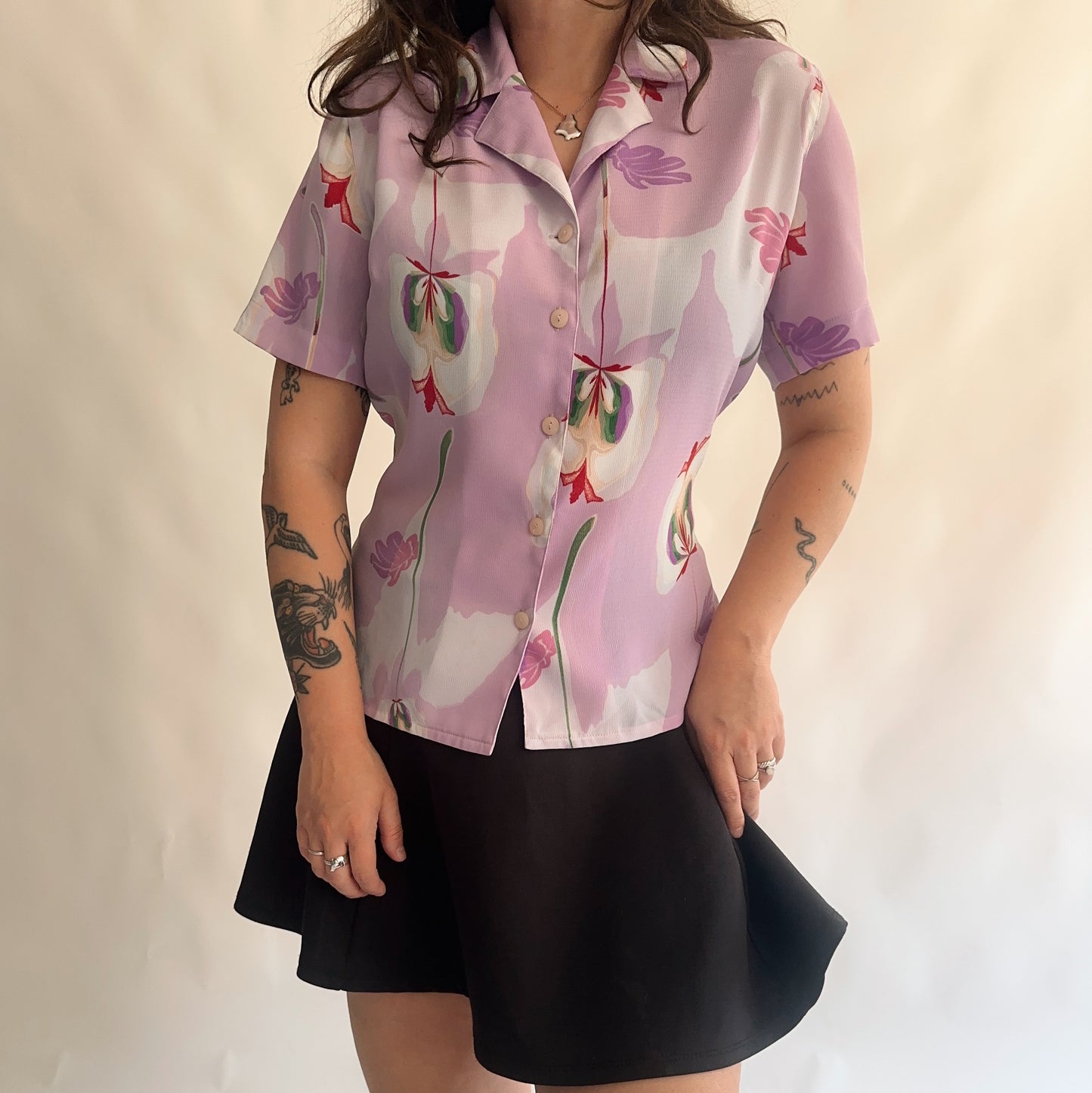 camisa vintage orquídeas (M-L)