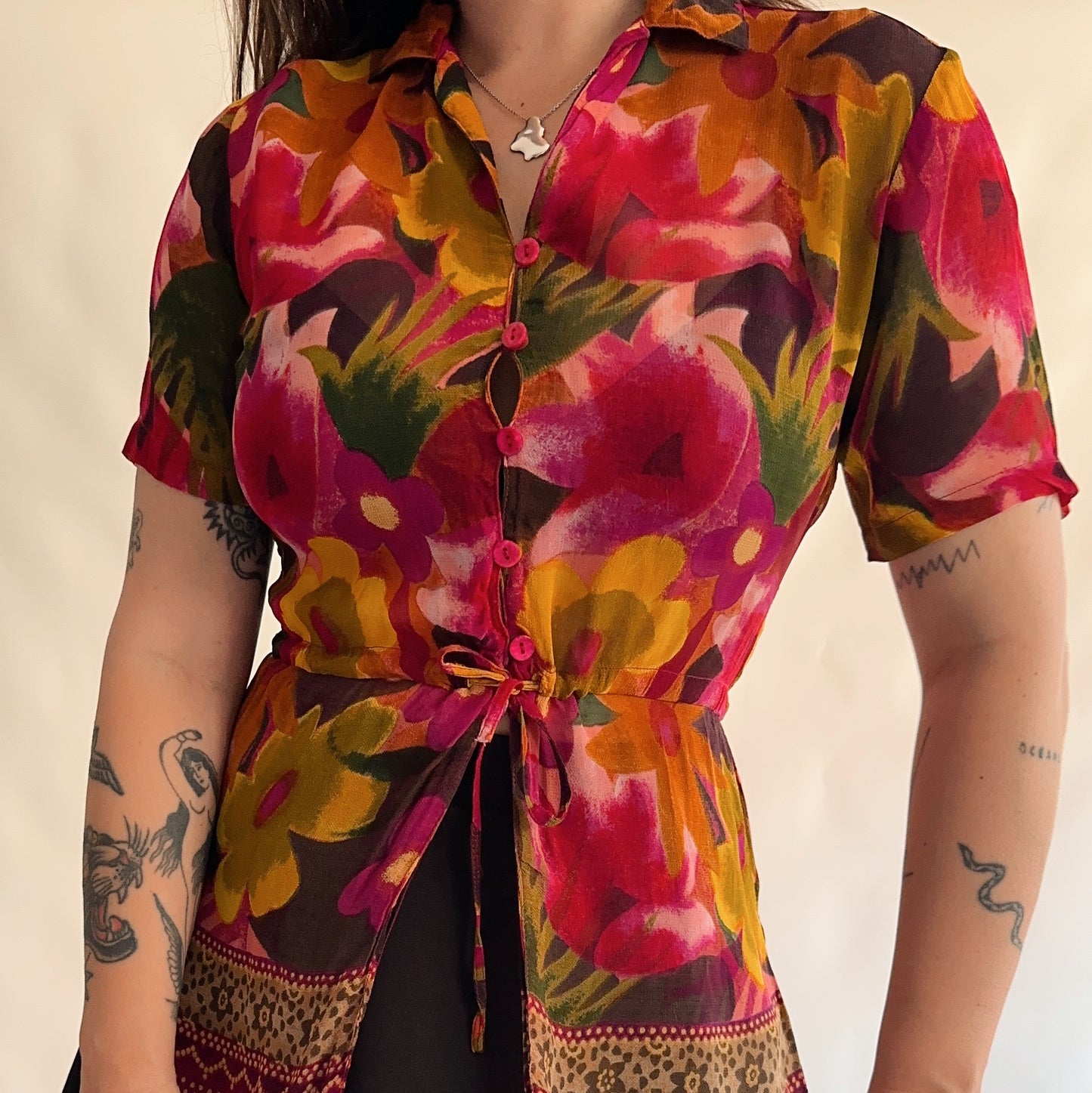 camisa vintage floral (S-M)