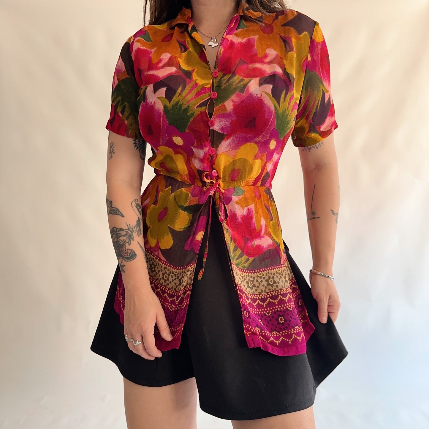 camisa vintage floral (S-M)