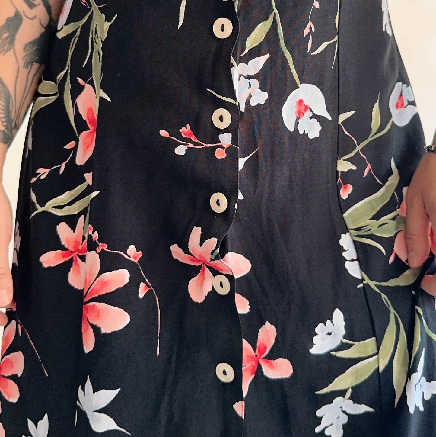 vestido vintage 90s floral (M)
