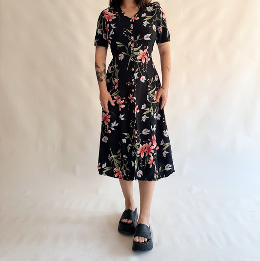 vestido vintage 90s floral (M)