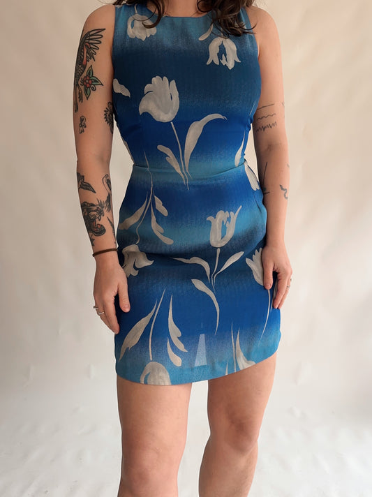 vestido vintage floral (L)