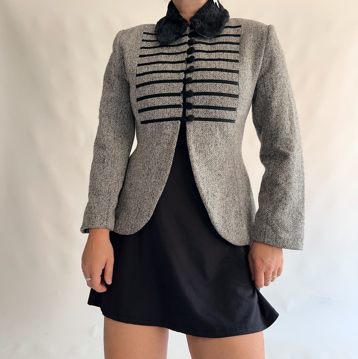 blazer vintage 80% lã rené derhy  (S)