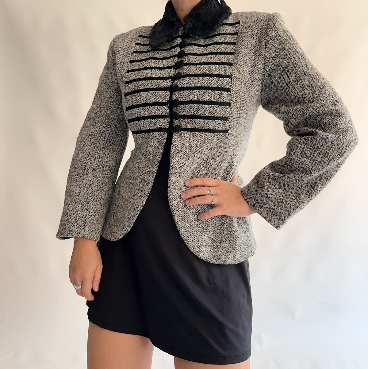 blazer vintage 80% lã rené derhy  (S)
