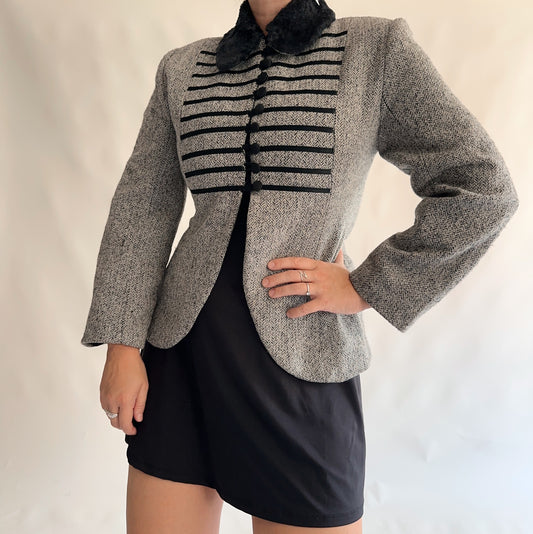 blazer vintage 80% lã rené derhy  (S)