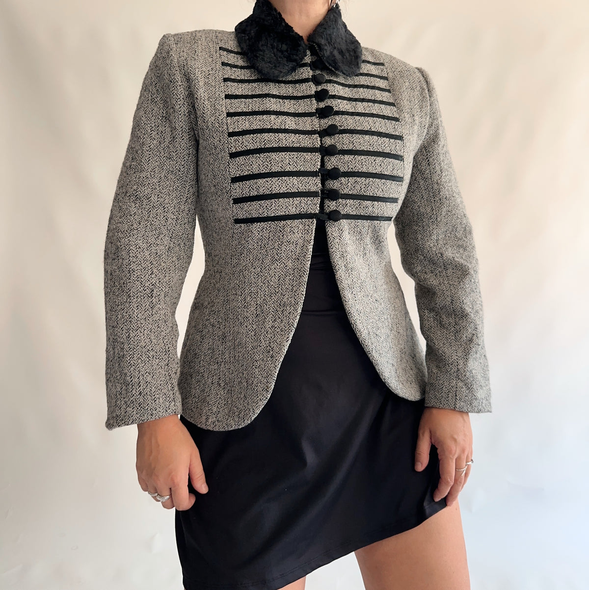 blazer vintage 80% lã rené derhy  (S)