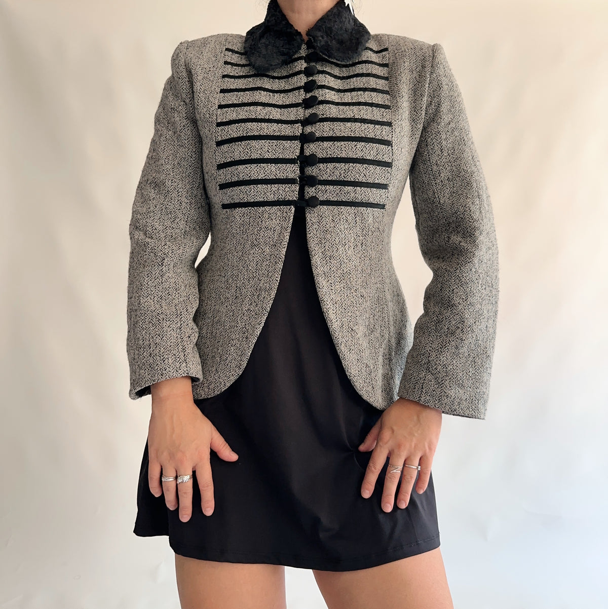 blazer vintage 80% lã rené derhy  (S)