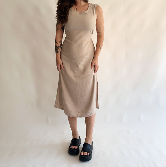 vestido vintage 90s linho + cotton (M)