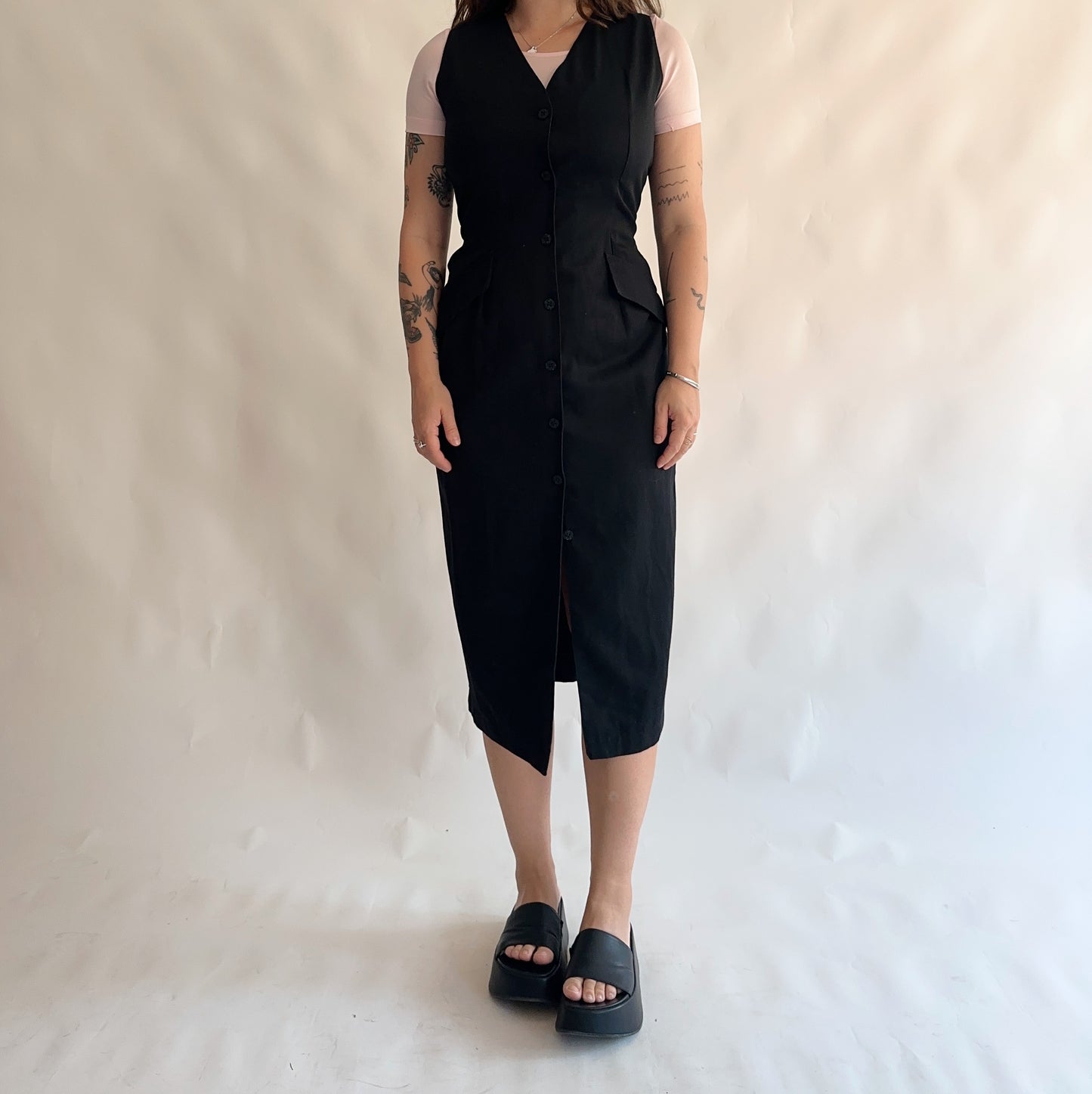 vestido vintage minimal dos anos 90s (L)