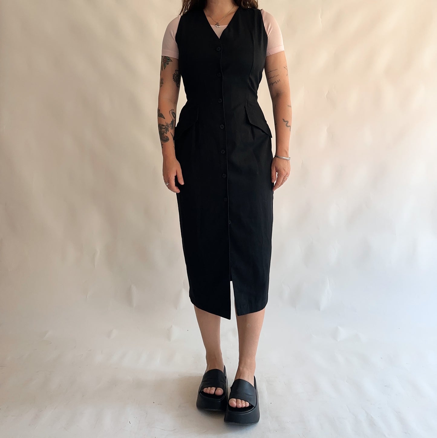 vestido vintage minimal dos anos 90s (L)