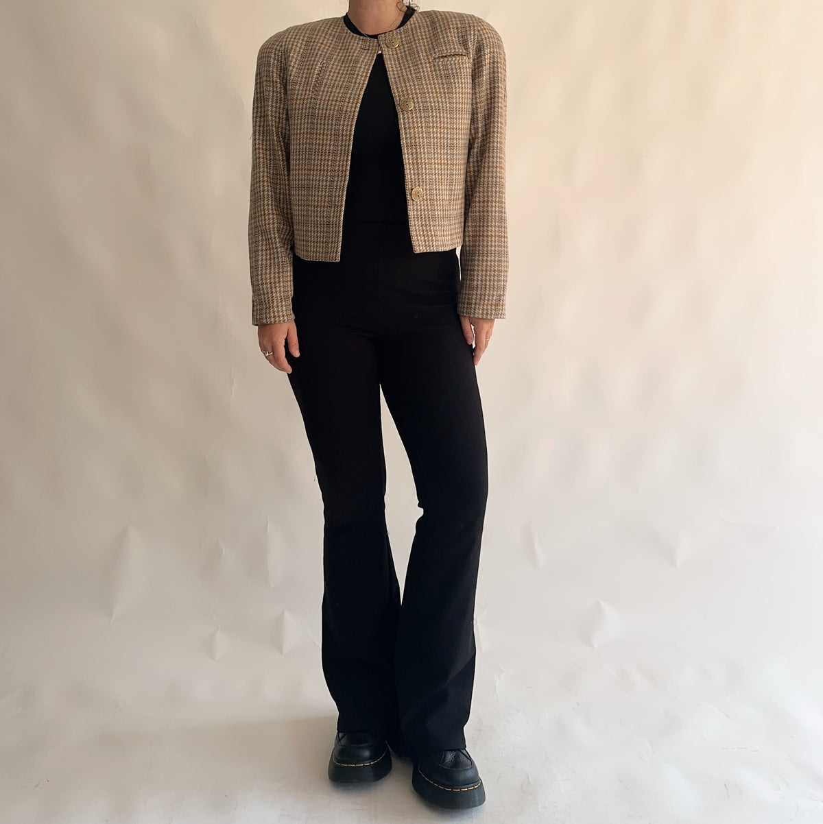 blazer vintage curto de lã (L)