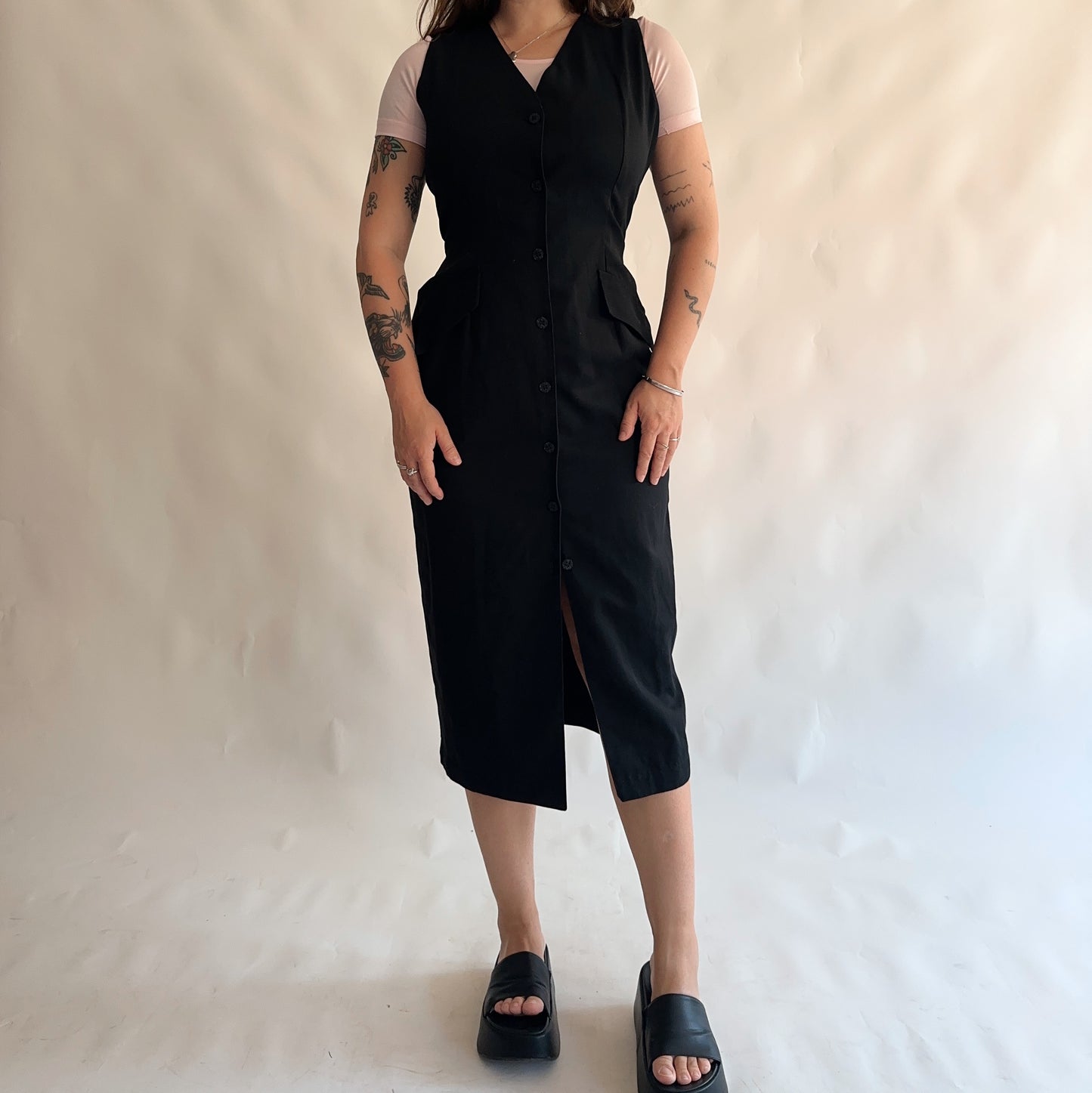 vestido vintage minimal dos anos 90s (L)