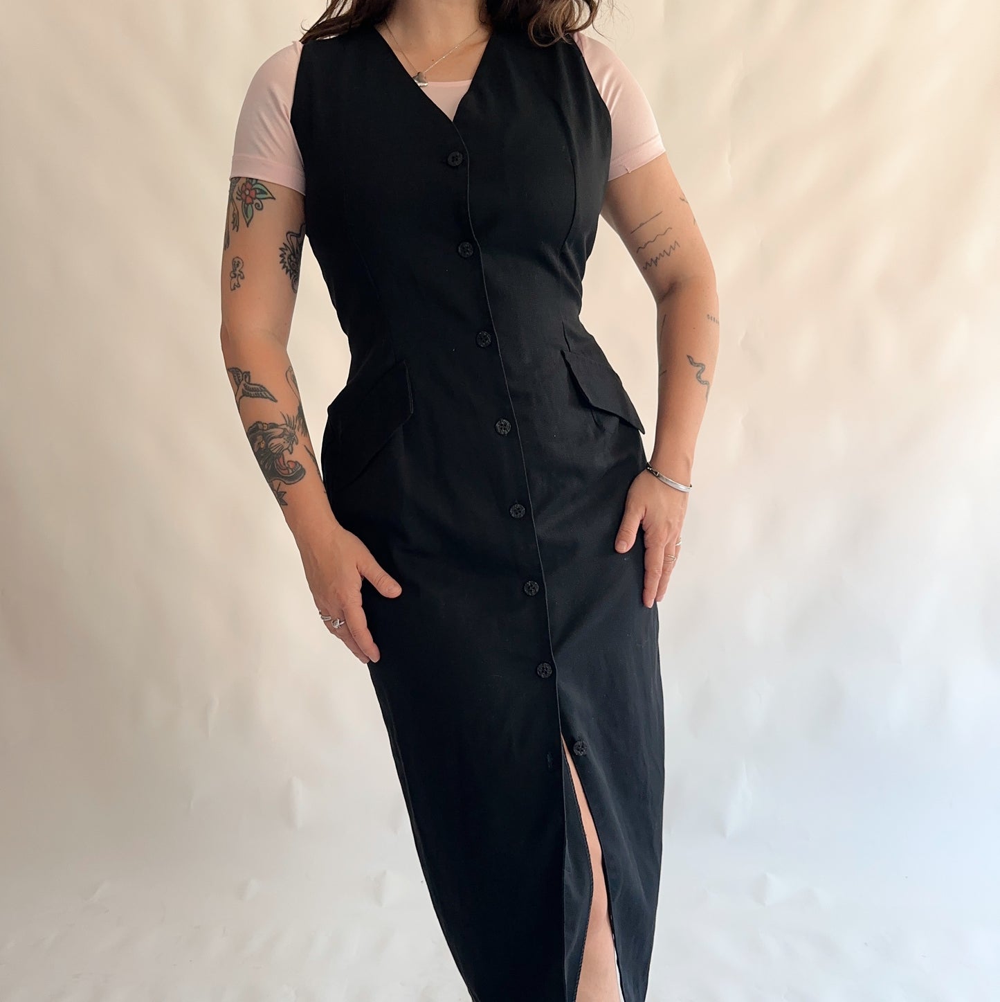 vestido vintage minimal dos anos 90s (L)