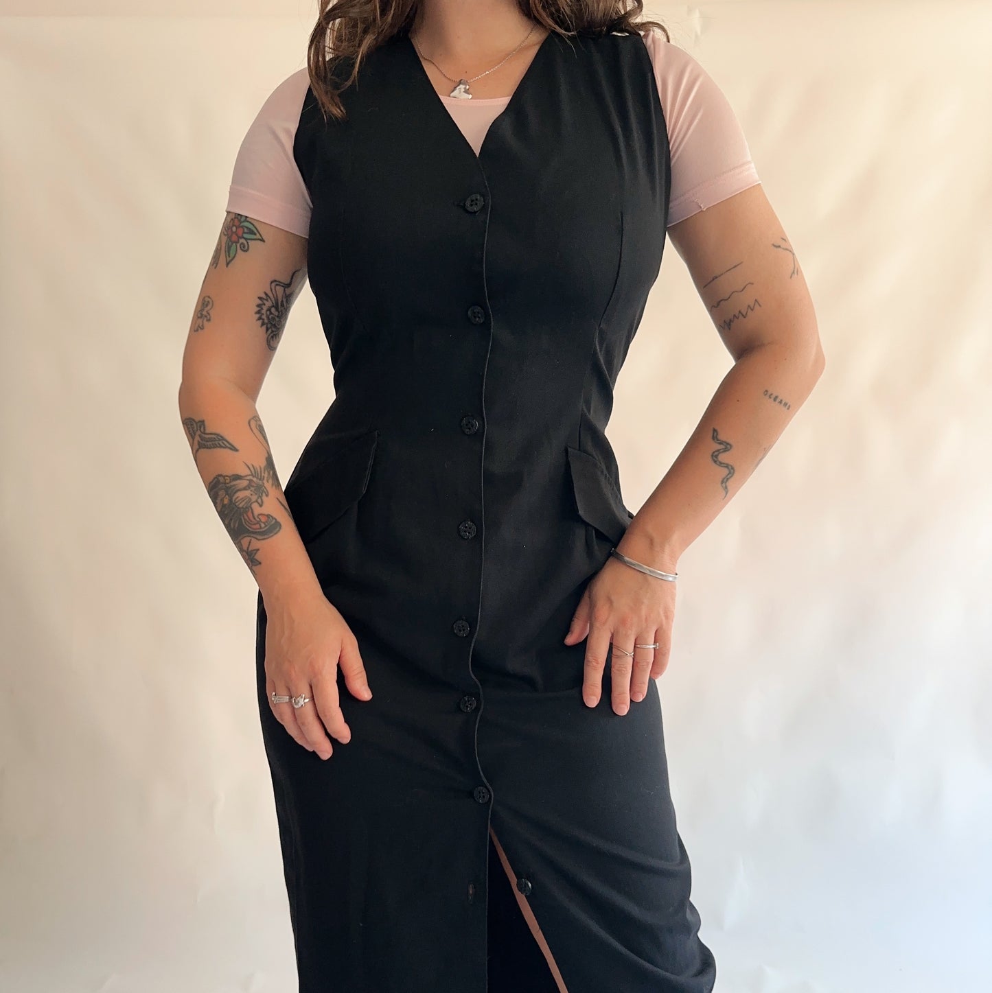 vestido vintage minimal dos anos 90s (L)