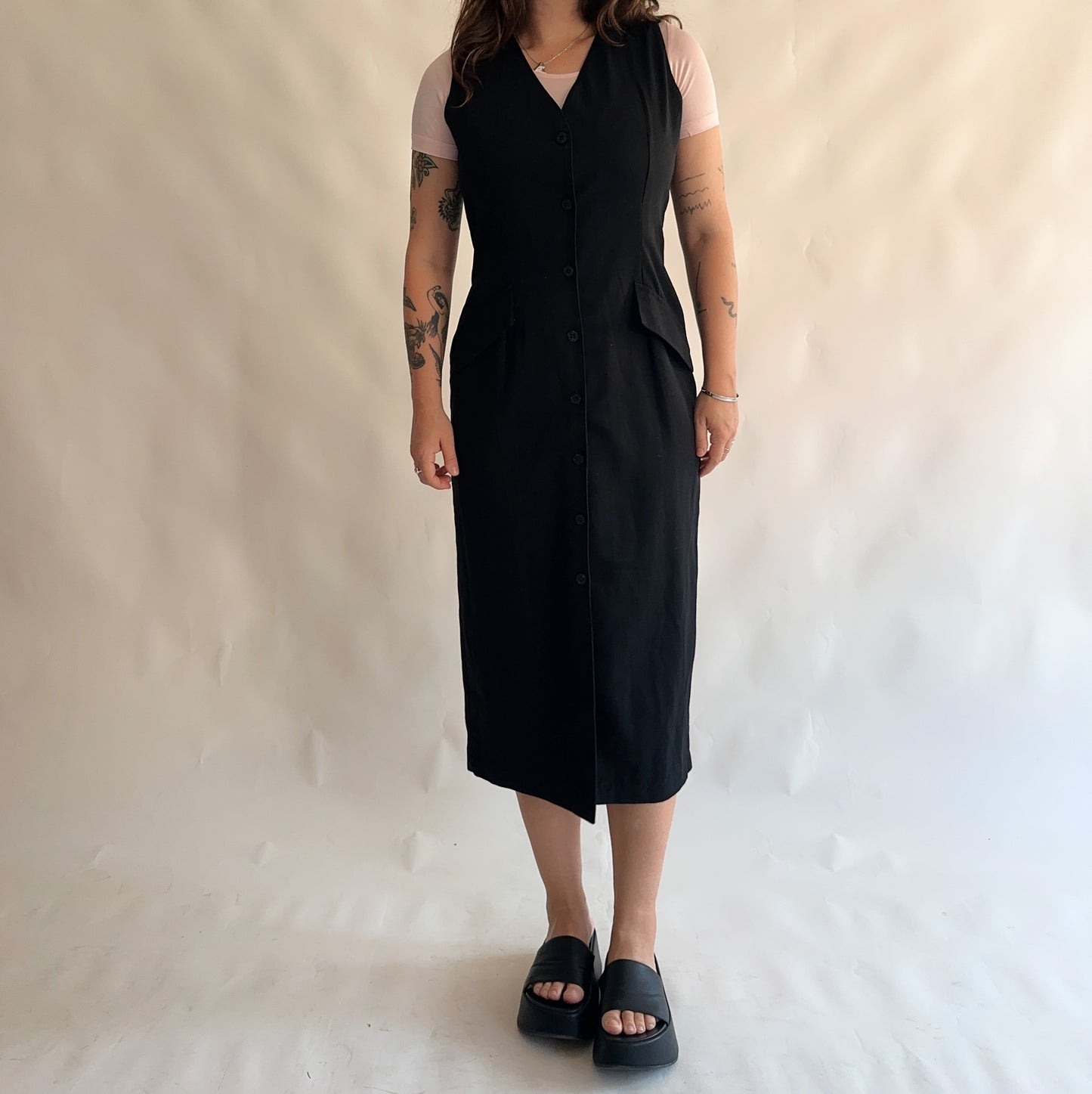vestido vintage minimal dos anos 90s (L)