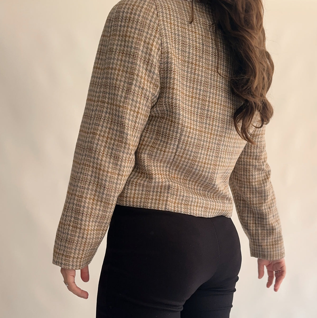 blazer vintage curto de lã (L)