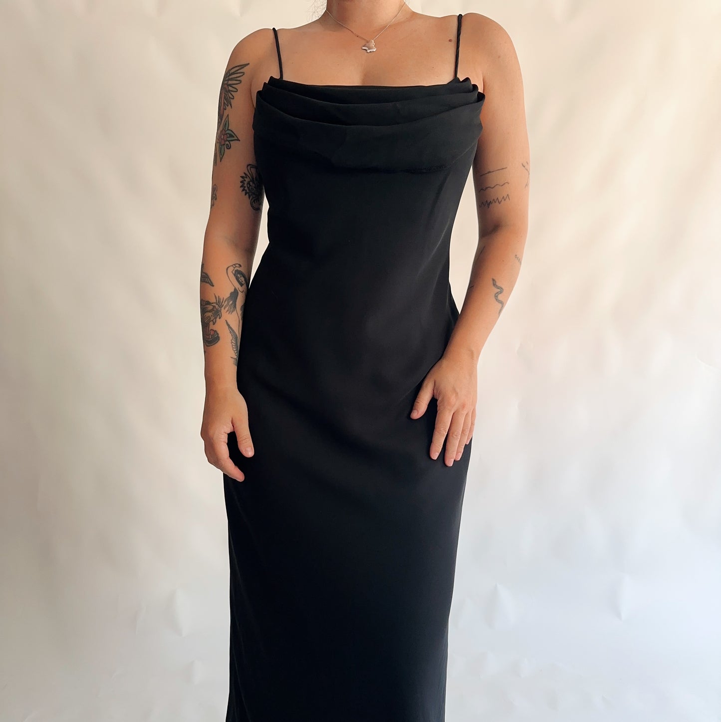 vestido vintage maxi made in USA UL)